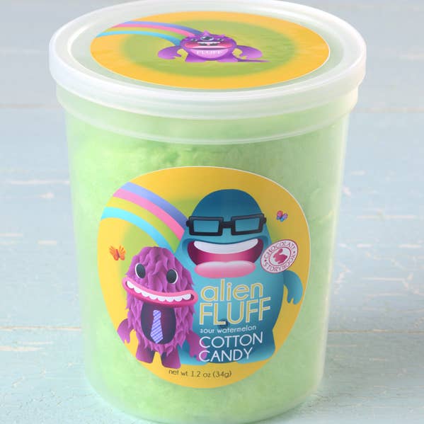 Alien Fluff Sour Watermelon Cotton Candy for wholesale by Fairy Tale Cotton Candy