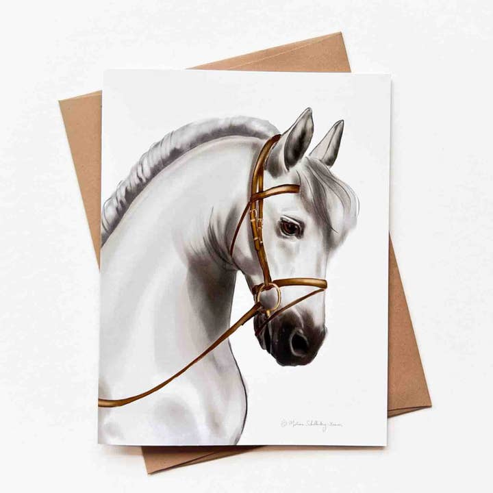 White Horse Greeting Card for wholesale by True North Creations