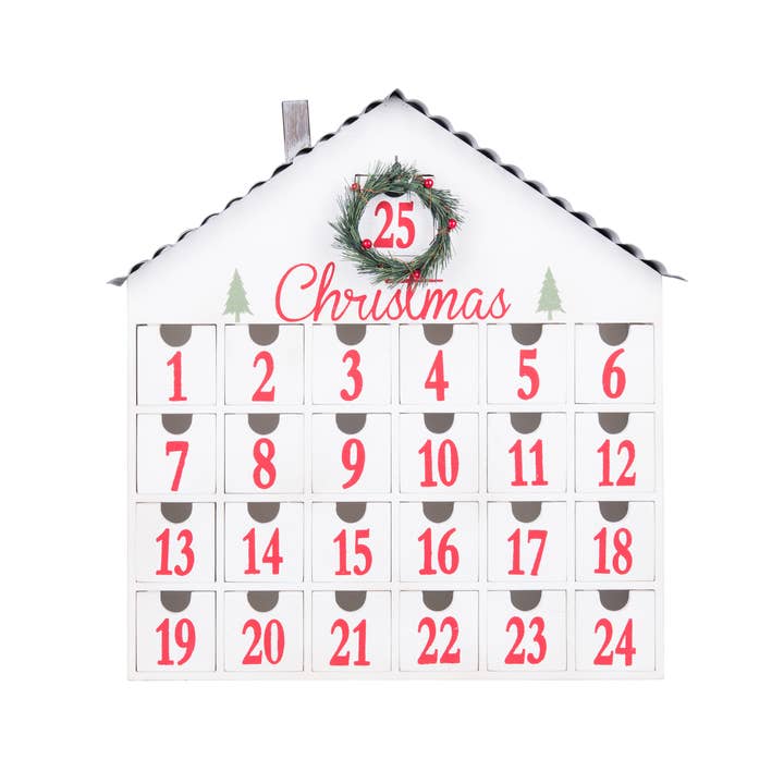 Transpac - Wholesale Advent Calendar - CLOSEOUT MDF Christmas Countdown House