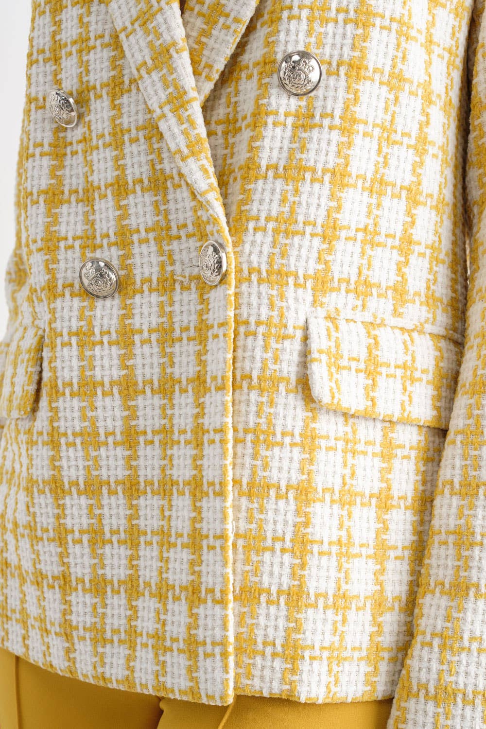 Tea & Cup - Wholesale Blazer - Women's - TCH8079-Tweed double-breasted blazer10