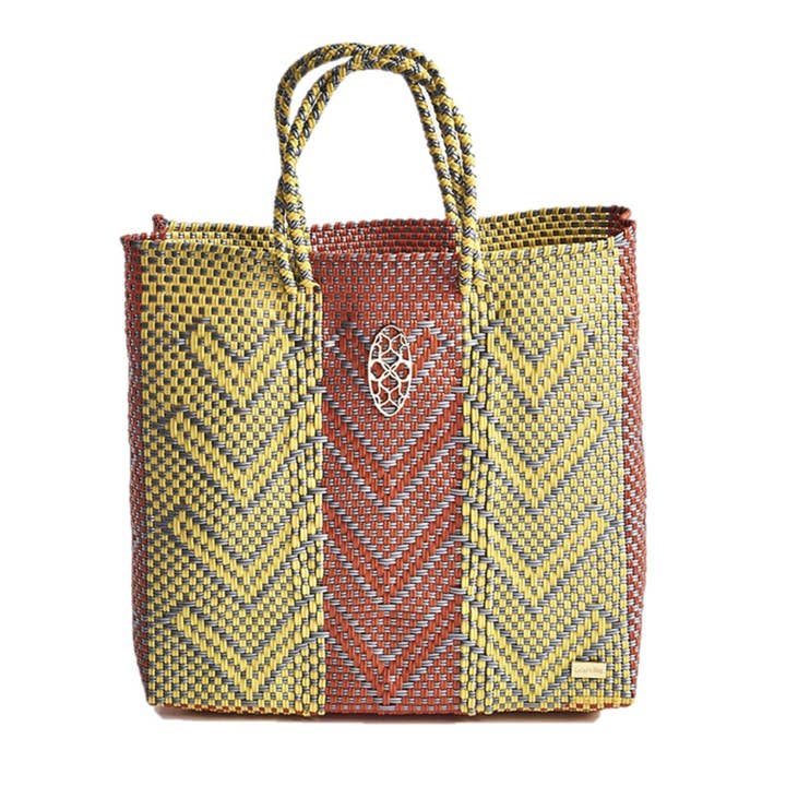 MITTELGROSSE ORANGE-GELBE EINKAUFSTASCHE für den Großhandel von Lola's Bag by Georgina Herrera