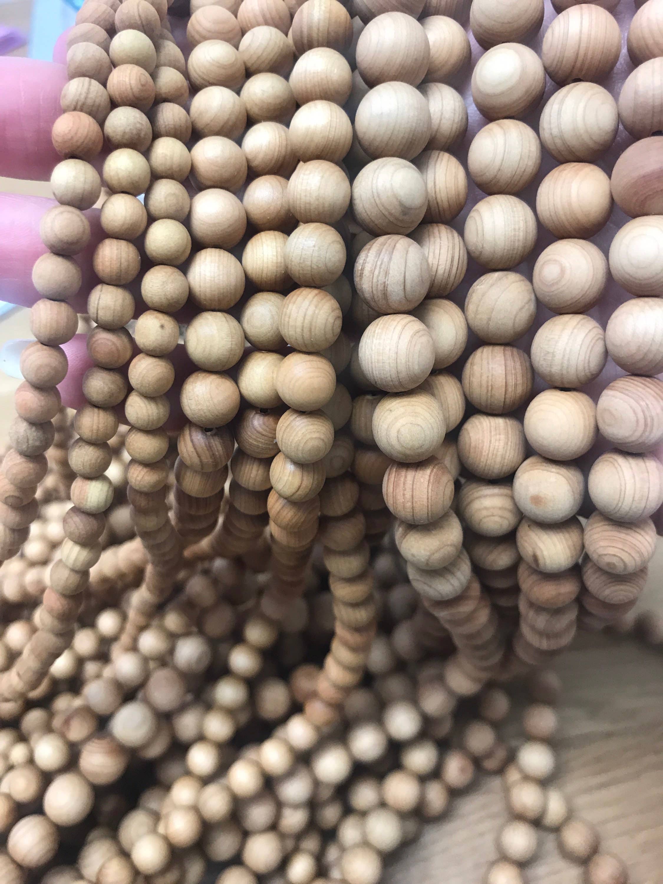 The Bead Bazaar - Vente Perle - Perles en bois de santal de 32 pouces, jolies perles en bois naturel Fo4