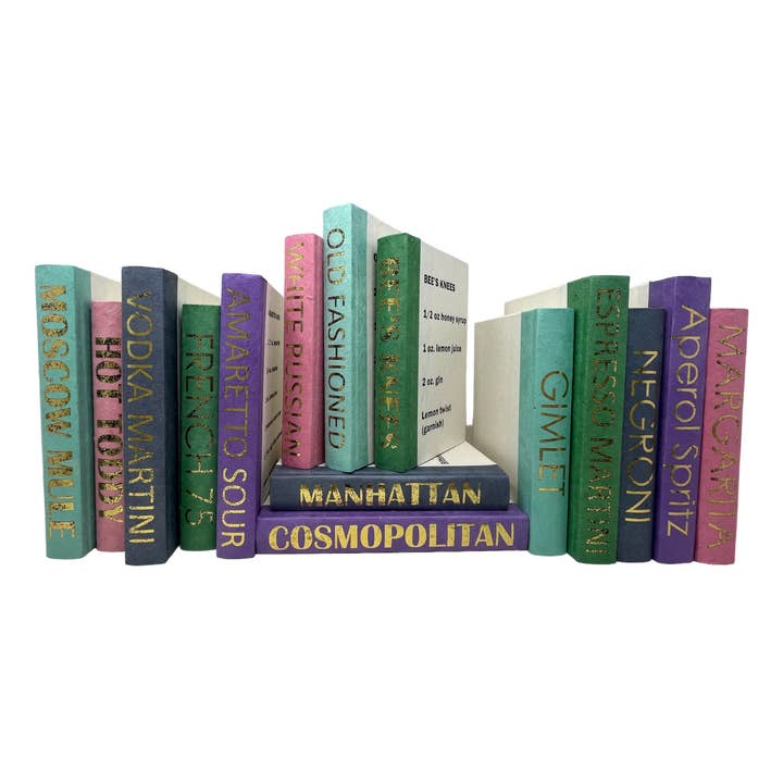 15 Vol. Gold Lettered Mixology / Assorted Pastel Covers for wholesale by E. Lawrence, Ltd.