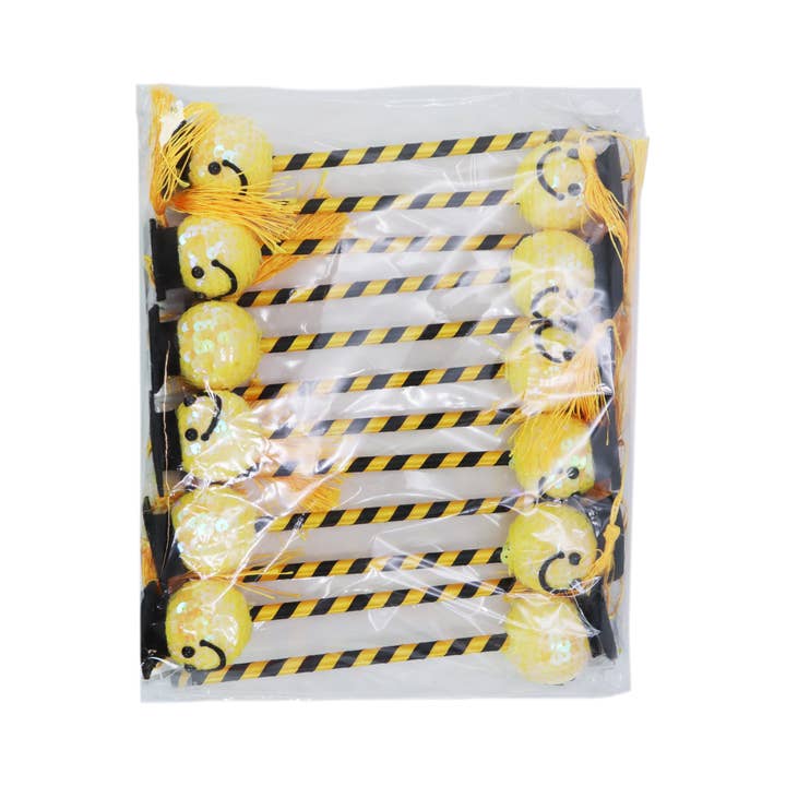 Cap Zone - Wholesale Pen - Graduation Scholar Hat Smiley Emoji Pen - 12 pcs