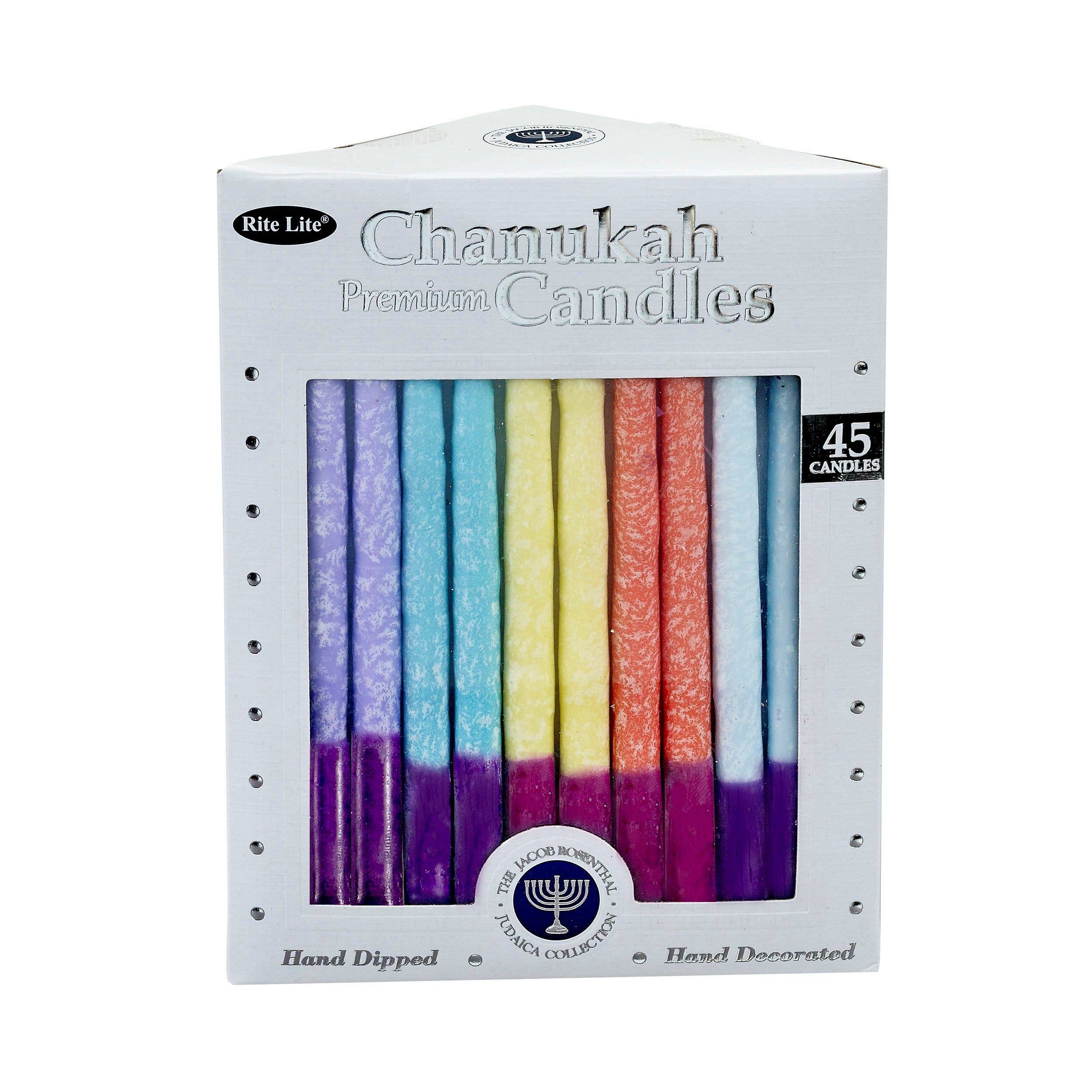 Rite lite – Engroshandel Stearinlys/lysestage – Chanukkah Lys, Prem, Flerfarvet, 45/Gaveæske0