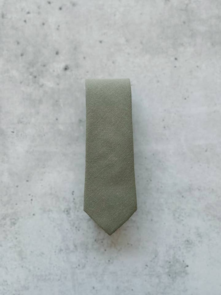 Sage Green Cotton Neck Tie for wholesale by London Jae Apparel
