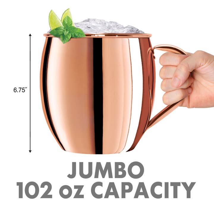 Oggi – Großhandel Cocktail-/Schnapsglas – Moskau-Mule-Becher, Jumbo Edelstahl (3 l, 102 oz)2