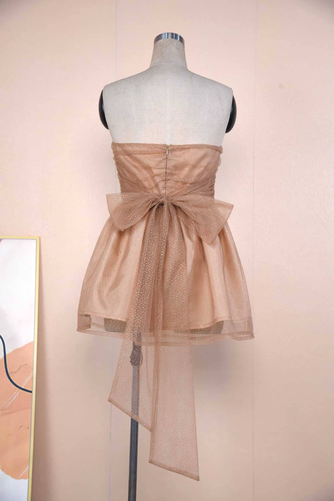 Sanyao Fashion – wholesale Dress – Women's – SF11 Elegant One-Shoulder Tube Top Tutu Skirt Backless Dress18