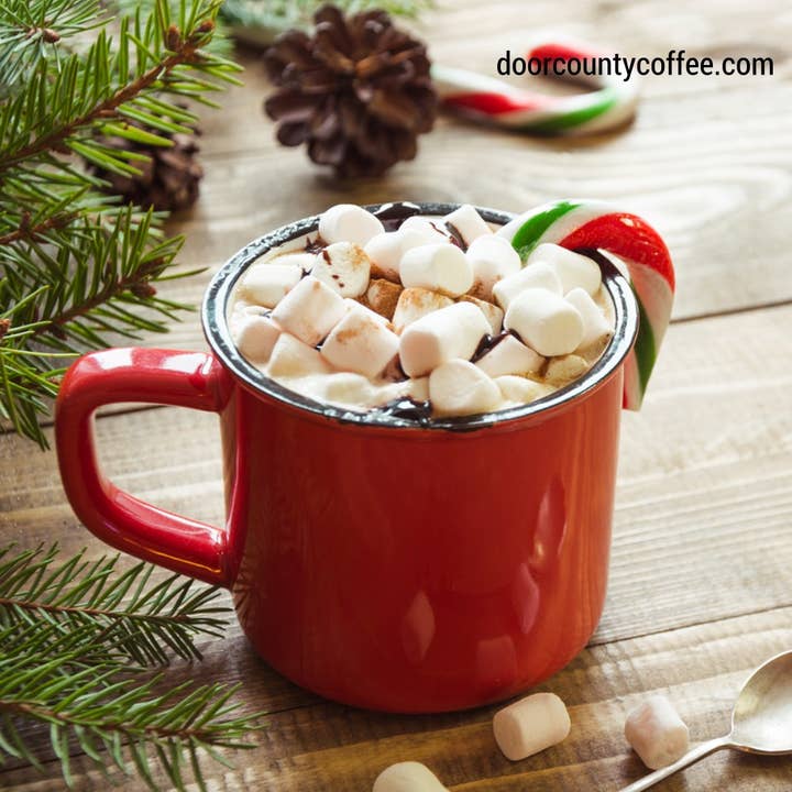 Door County Coffee - Wholesale Hot Cocoa Mix/Kit - Door County Candy Cane Gourmet Hot Cocoa - 7oz Tin
