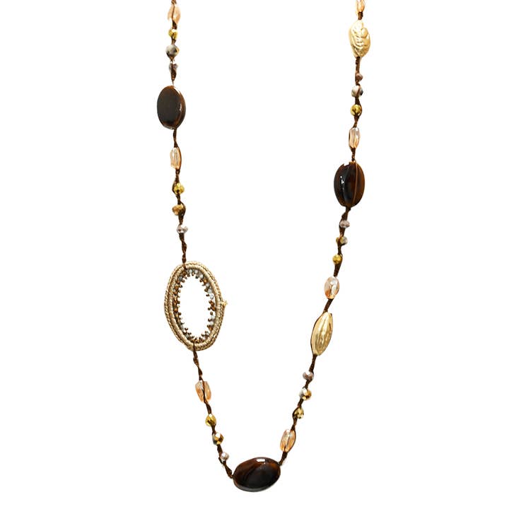 AMORINO SRL - Wholesale Beaded/Pearl Necklace - LONG ADJUSTABLE STRING BEADED NECKLACE - HZM24144A277