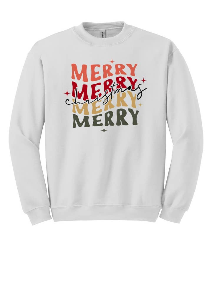 VROLIJK KERSTFEEST SWEATSHIRT MET RONDE HALS voor wholesale door Sugar and Sass Gifts