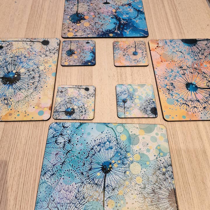 By Jo Crafts – wholesale Placemat – Dandelion Placemat and Coaster Set 3