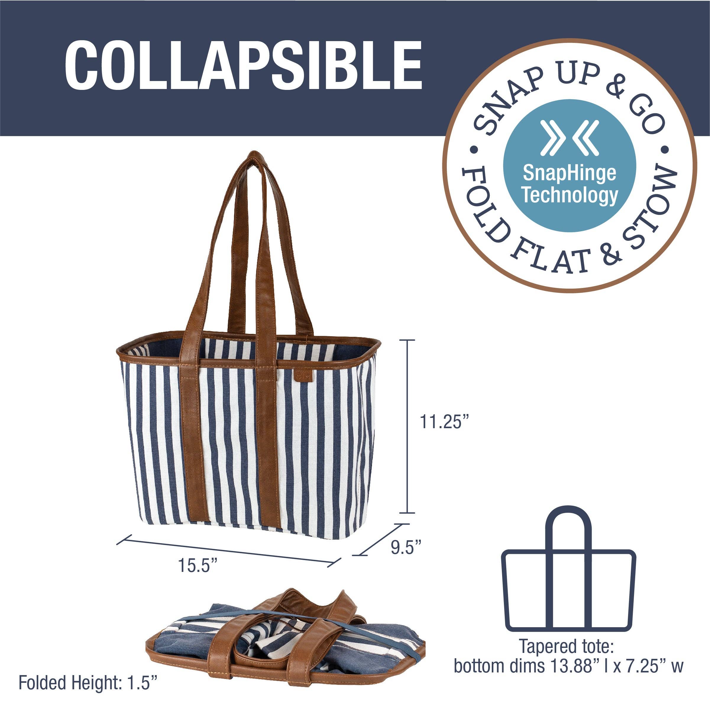 CleverMade - Wholesale Tote Bag - Women's - Collapsible LUXE Tote10