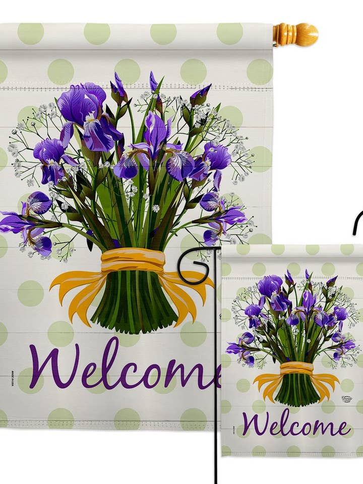Iris Bouquet Garden Floral Decor Flag for wholesale by Two Group Flag Co