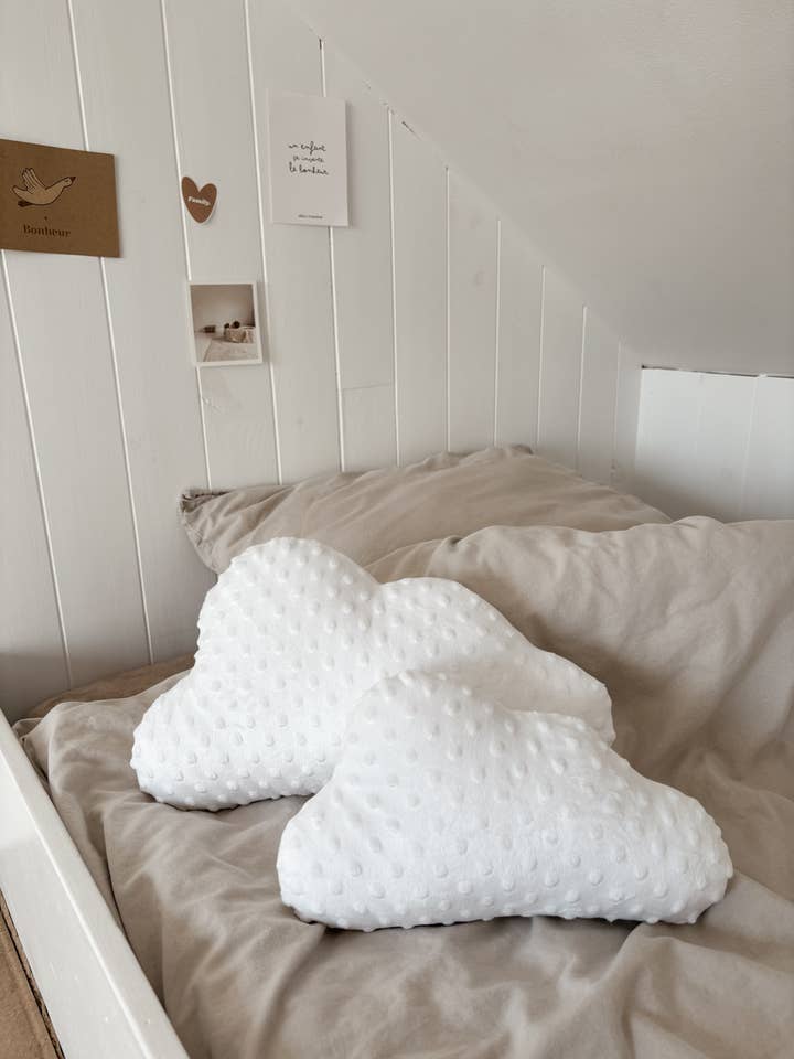 White Dimple Fleece Cloud Cushions Nursery Decor for wholesale by Edie & Joe