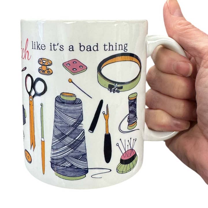 NEW* Crafty Bitch l Knitter l Yarn l Sew Mug for wholesale by Fly Paper Products