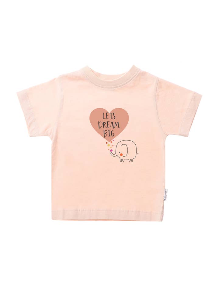 Liliput – Großhandel T-Shirt – Kinder – 2er-Pack T-Shirts aus Bio-Baumwolle in Rosé und Apricot mit Print "lets dream" aus Bio Baumwolle6