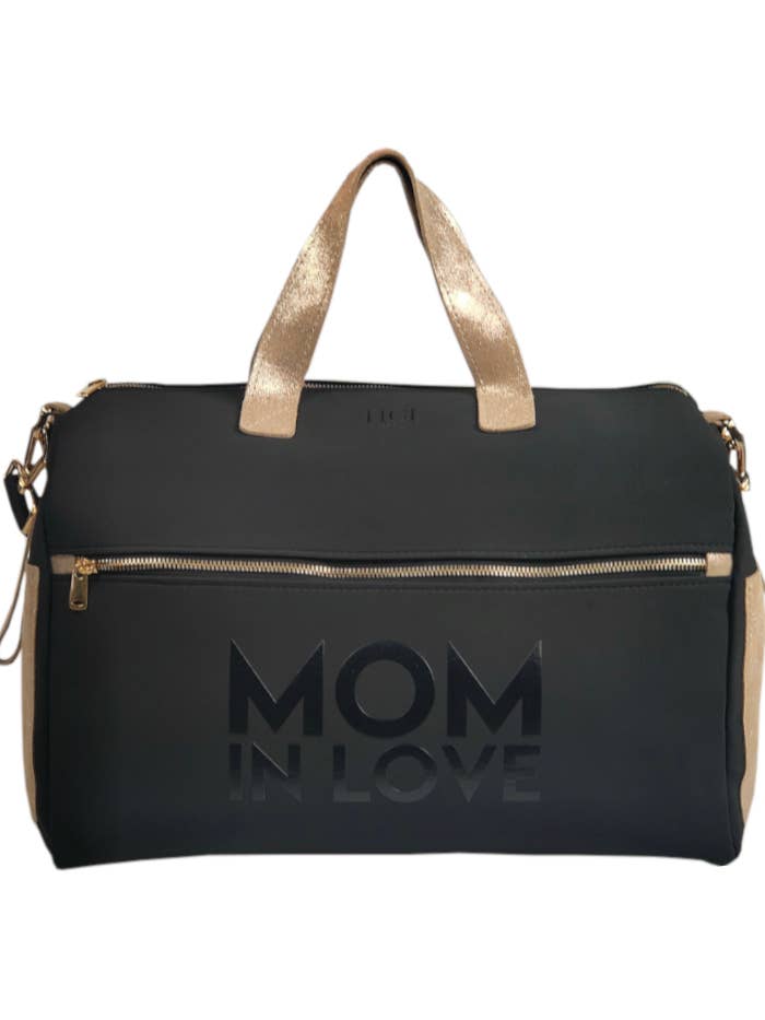 Borsa Parto Nera e Oro - Mommy Bag artigianale per la vendita all'ingrosso da parte di TICI Handmade