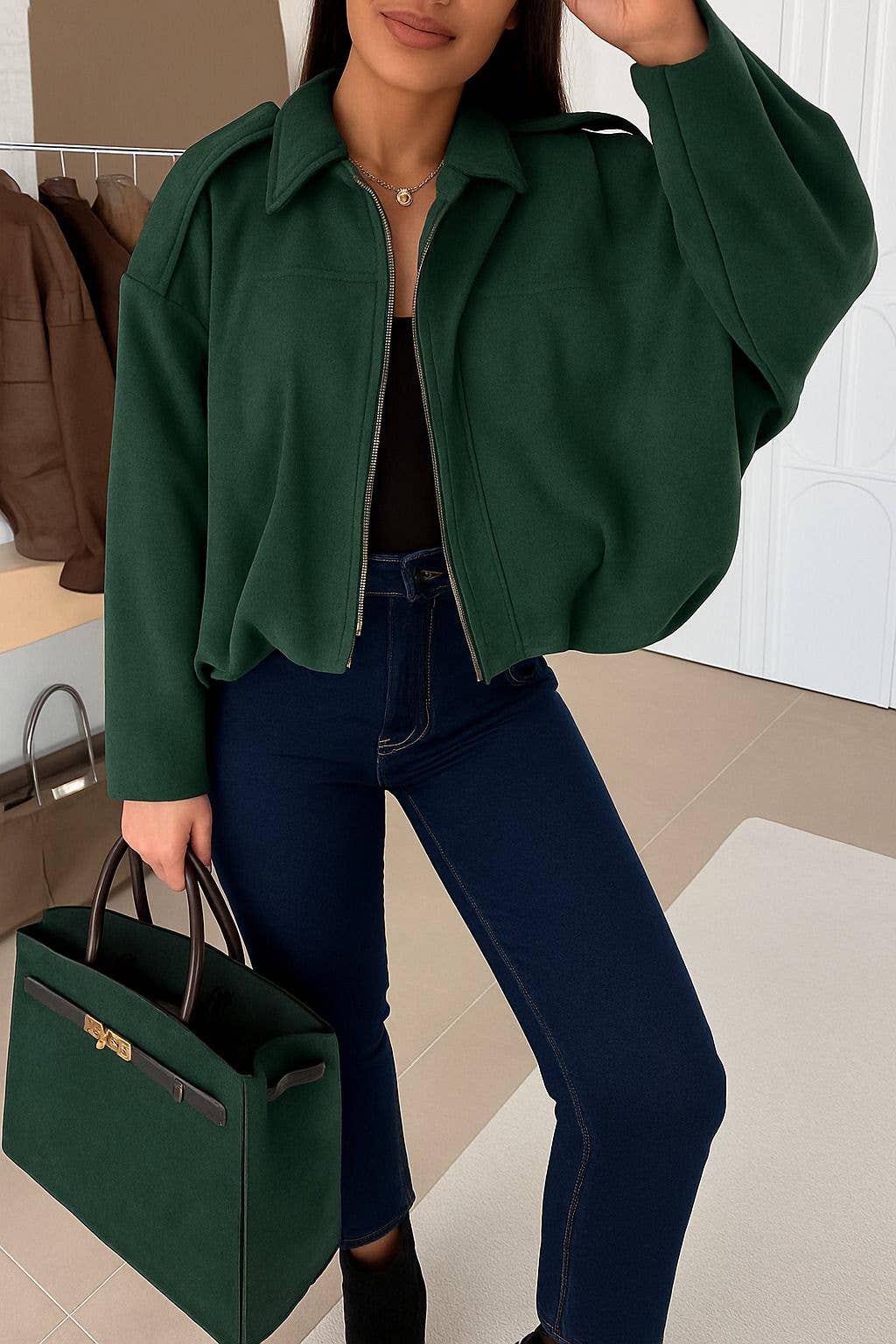 ESTEE BROWN - Wholesale Blazer – Women's - Oversized suede jacket - 10338-13