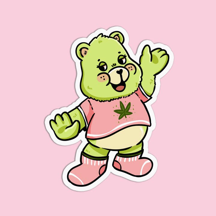 Girls Printing House - Vendita all'ingrosso Adesivo - Adesivi testurizzati Canna Bear1