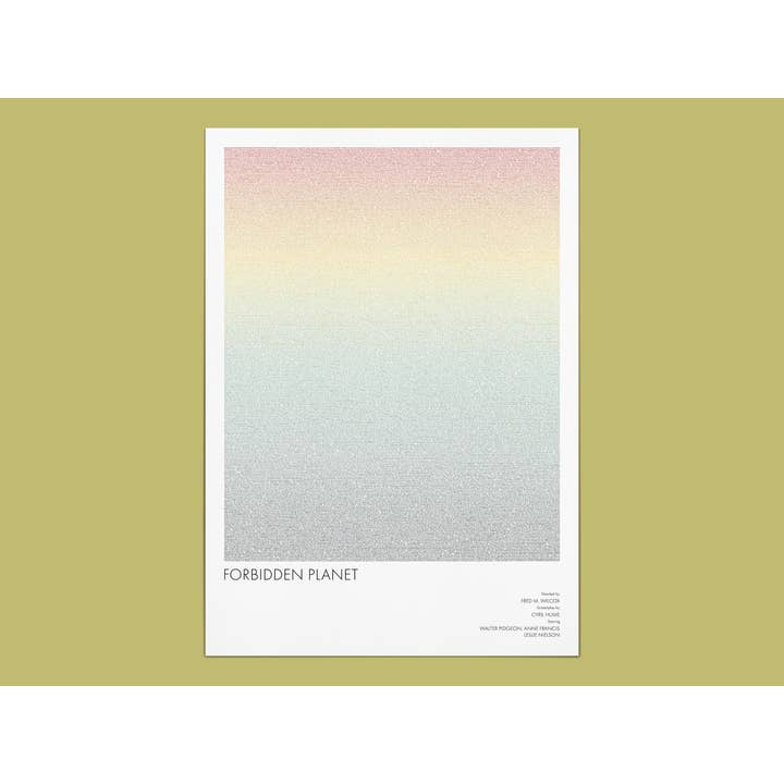Forbidden Planet Typographic Art Print Screenplay Decor for wholesale by Fade Out Prints