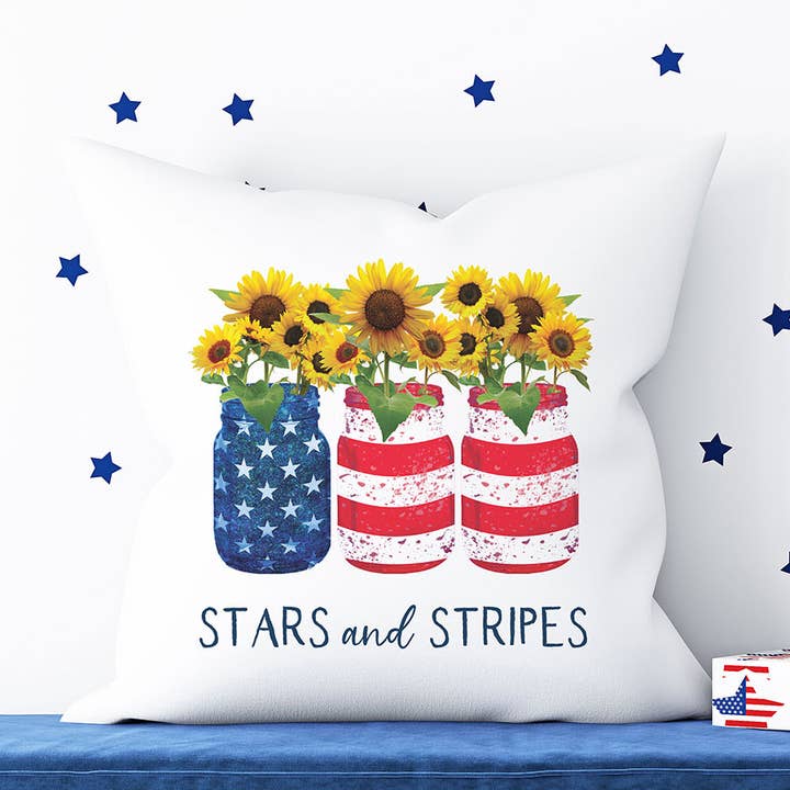 Canary Road - Wholesale Throw/Decorative Pillow - Stars and Stripes Throw Pillow, 4th of July Decor, Patriotic
