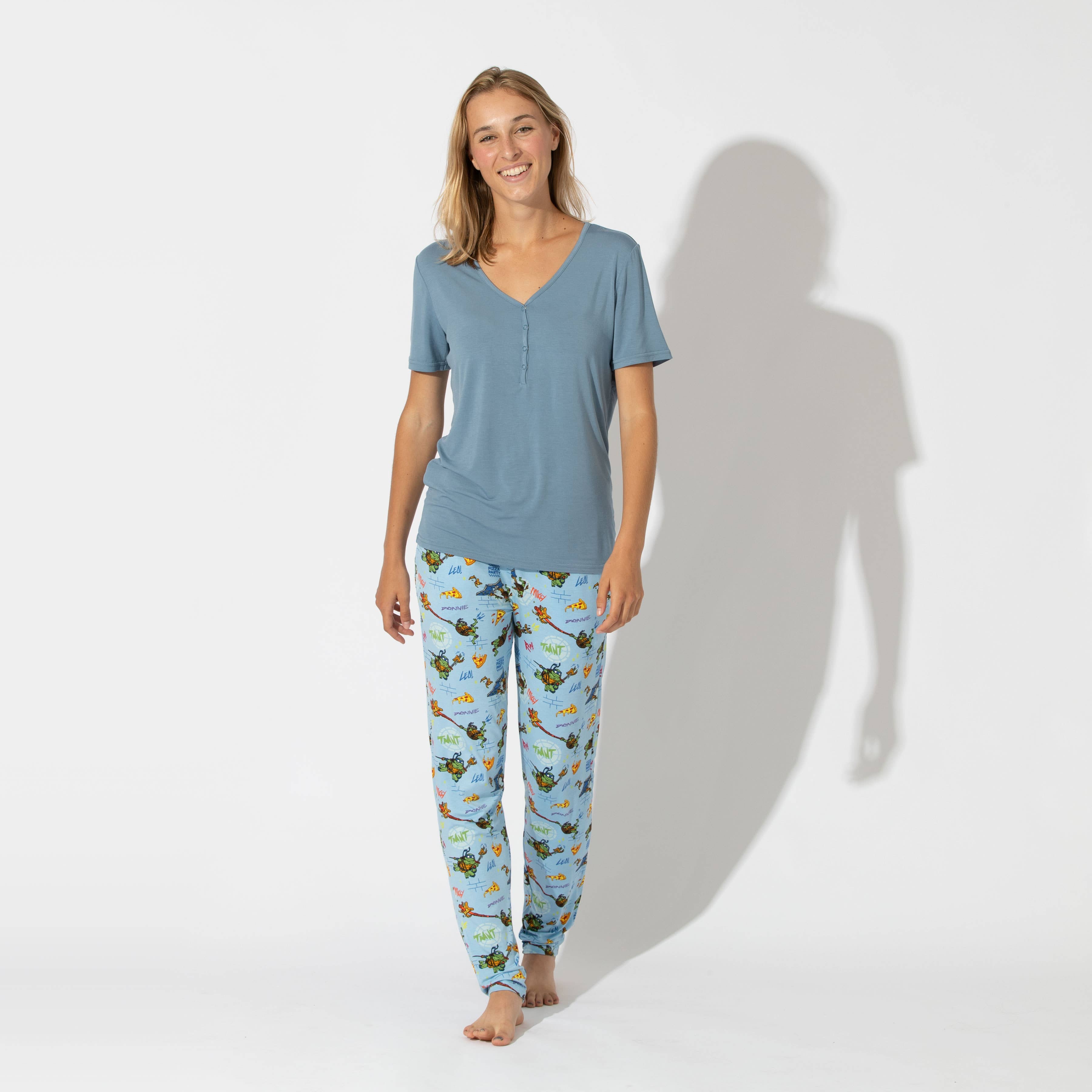 Bellabu Bear - Venta al por mayor Conjunto de ropa para dormir - Mujer - Set de pijama Teenage Mutant Ninja Turtles Pizza Bamboo para mujer2