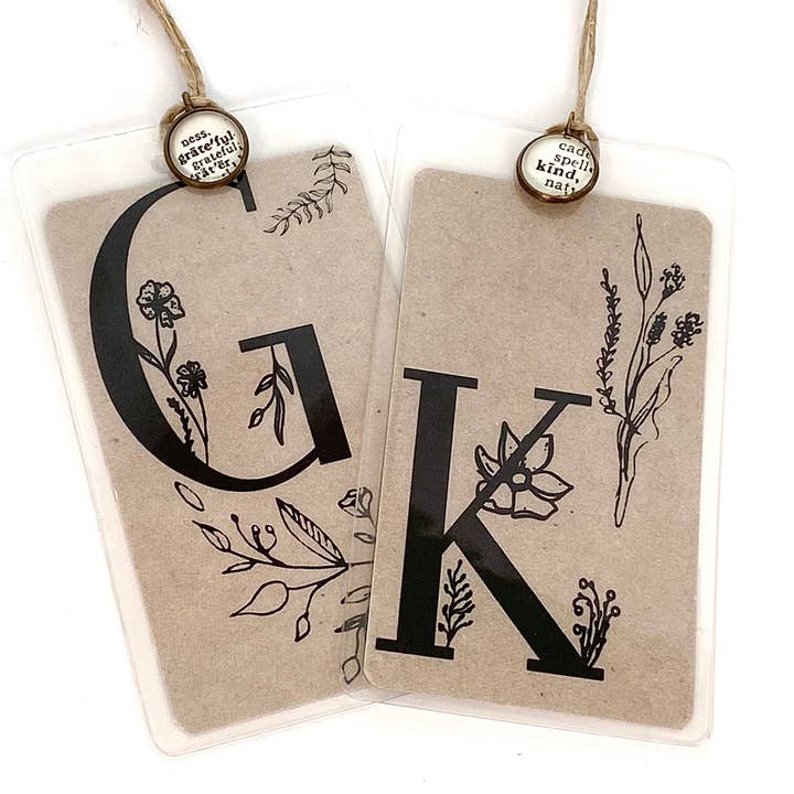 Alphabet Initial Friend Charm Bookmark / Bag Tag / Gift Tag for wholesale by Define Charm Bar