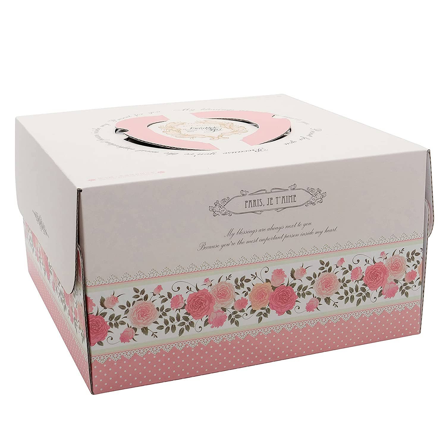EcoQuality – wholesale Cake stand – Design Bakery Cake Boxes 12 x 12 x 5 Inch0