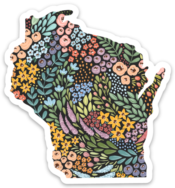 Elyse Breanne Design - Wholesale Sticker - Wisconsin 3x3in. State-sticker0