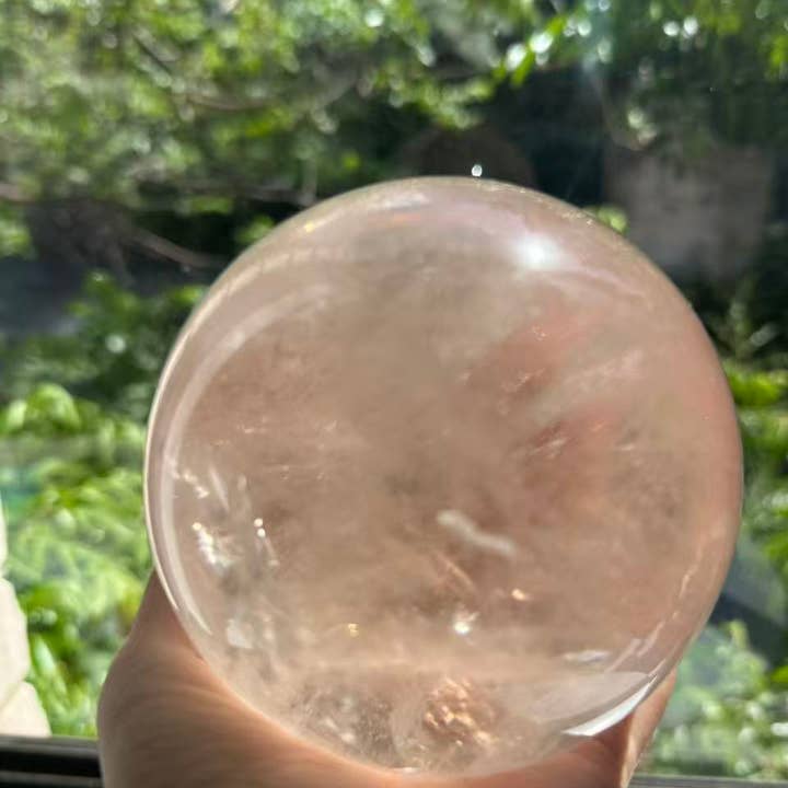 Moon Rituals – wholesale Spiritual stone/crystal – Light Smoky Quartz Sphere with Rainbow | Large Grounding Crystal Ball, christmas crystal gift #54