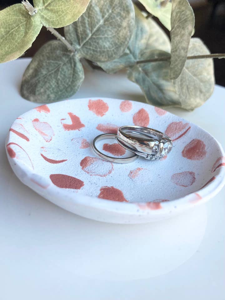 Pink Patchwork Trinket Tray for wholesale by El & Gray Design