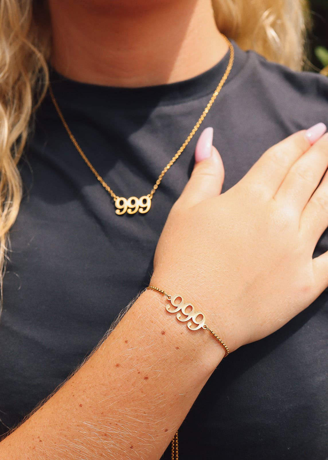 WJW – wholesale Pendant/charm necklace – 18K Gold PVD Stainless Steel Angel Number Necklace24