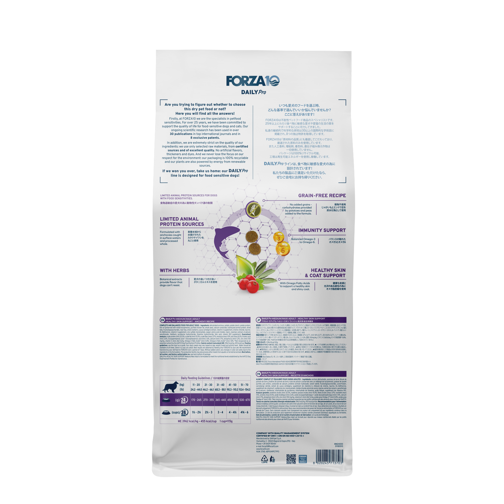 Forza10 Pet Food - Wholesale Pet Food - Dog - FORZA10 DAILYPRO SENSITIVE SKIN MEDIUM & LARGE BREED1
