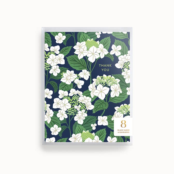 Thank You Hydrangeas | Greeting Card | Boxed Set of 8 for wholesale by Linden Paper Co.