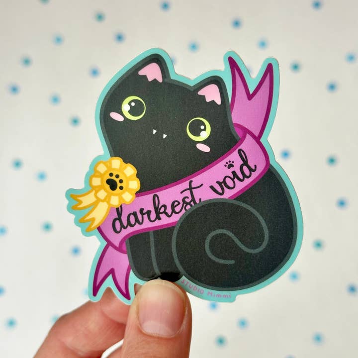 STUDIO Mimmi - Wholesale Sticker - “Darkest Void” Banner - Black Cat - Vinyl Sticker