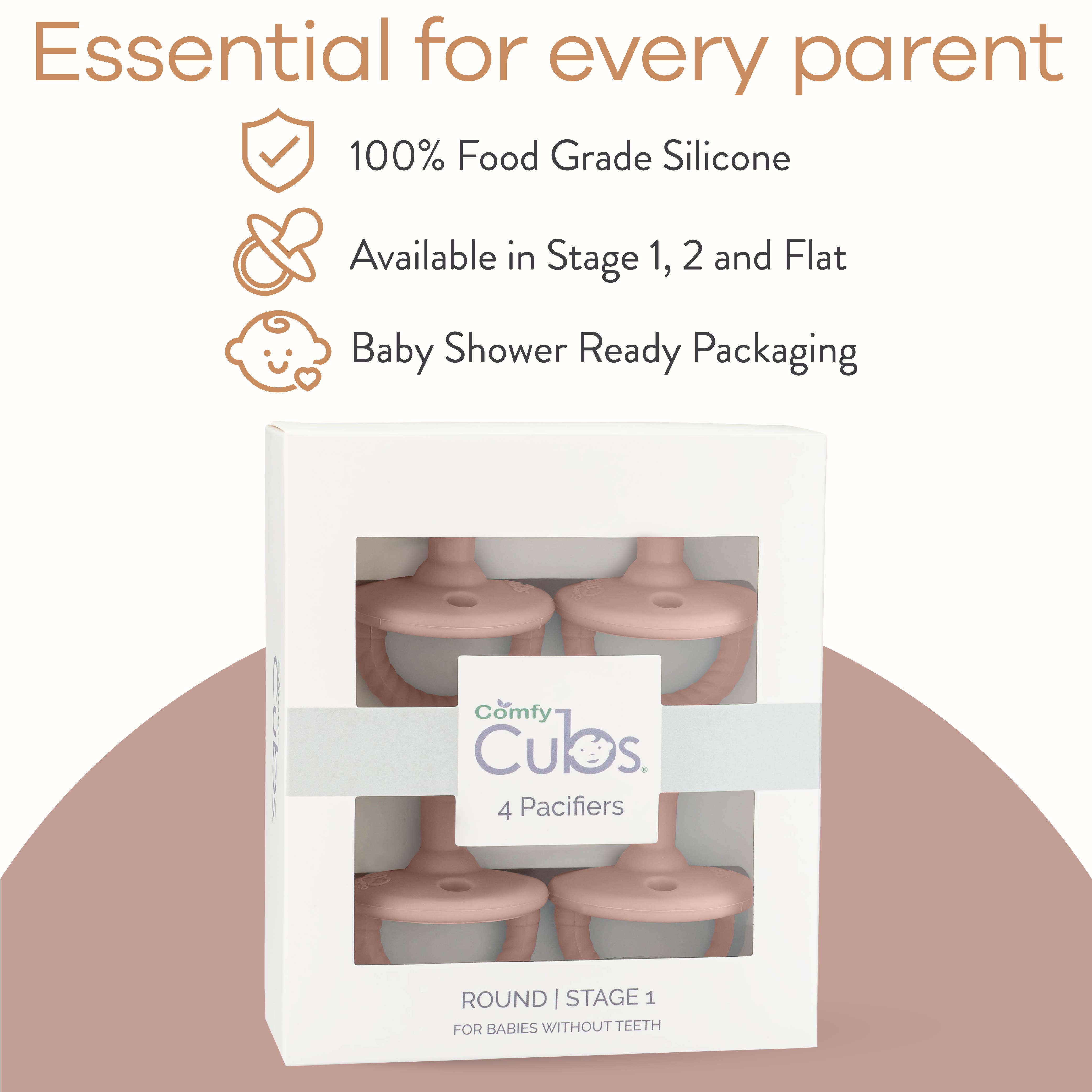 Comfy Cubs - Wholesale Pacifier - Baby - Baby Pacifier 4 Pack, 100% Food Garde Silicone by Comfy Cubs23