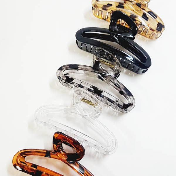 Funteze - Wholesale Hair Clip - Women's - Translucent Animal and Solid Color Hair Claw Clip