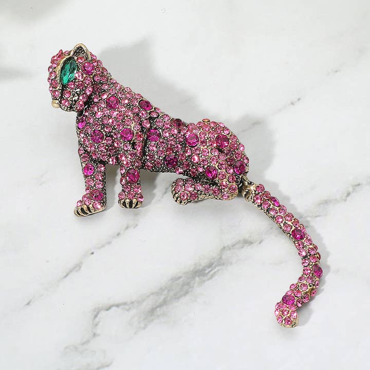 Sensibling Corp. – alfinete de lapela por atacado – Broche com Alfinete de Leopardo Ornamentado com Pedras2