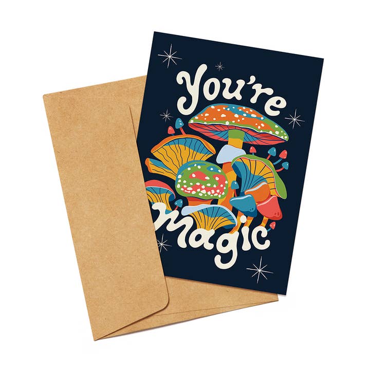 'You're Magic' Fungi Greeting Card for wholesale by Outer Island