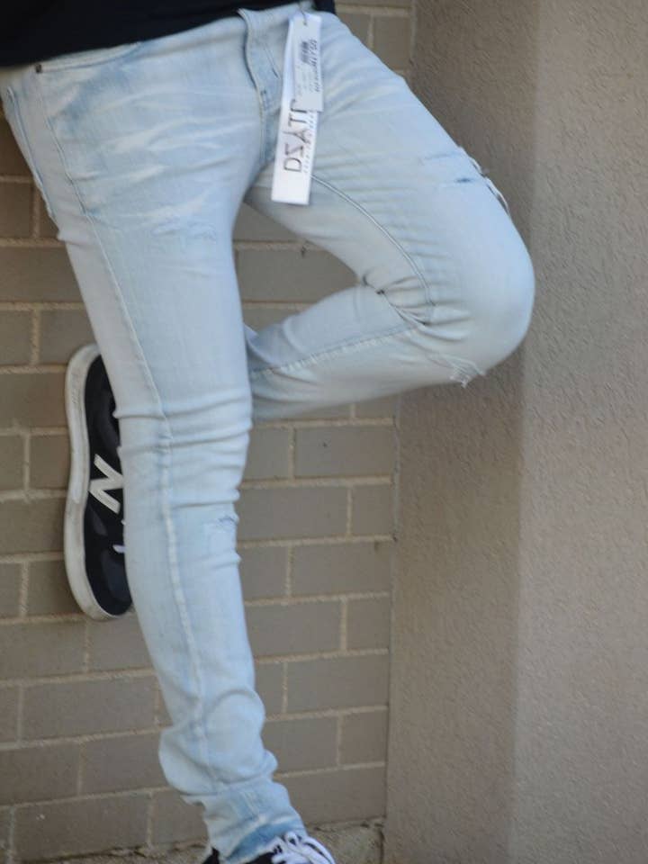 Premium Disaster - Wholesale Jeans - Men's - SUPER STRETCH DENIM - SLIM FIT - ICE BLUE (DZTR-278)
