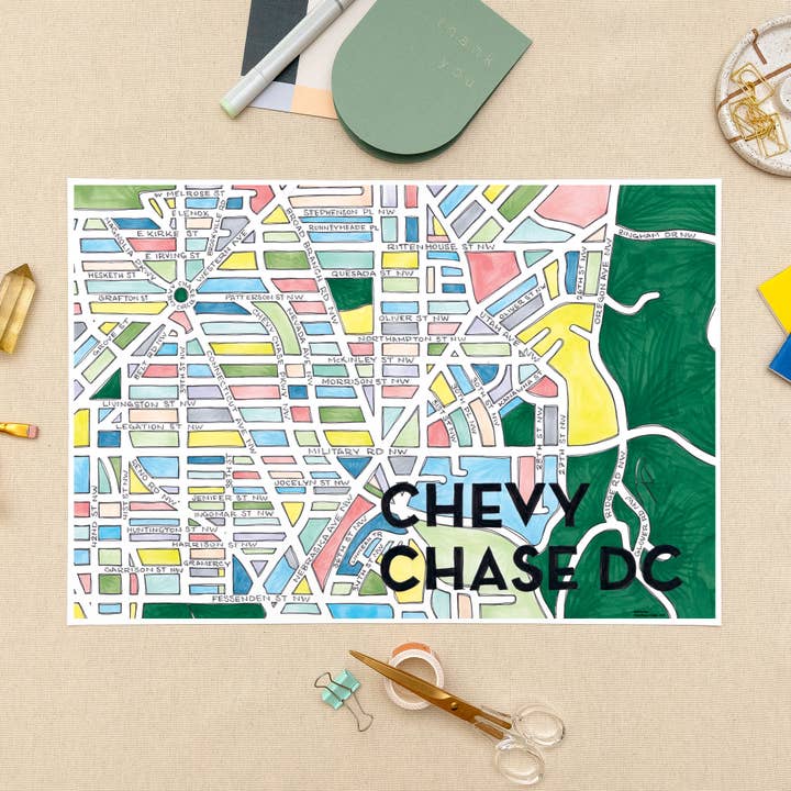 Terratorie Maps + Goods – Großhandel Kunstdruck – Chevy Chase DC-Karten-Kunst-Druck