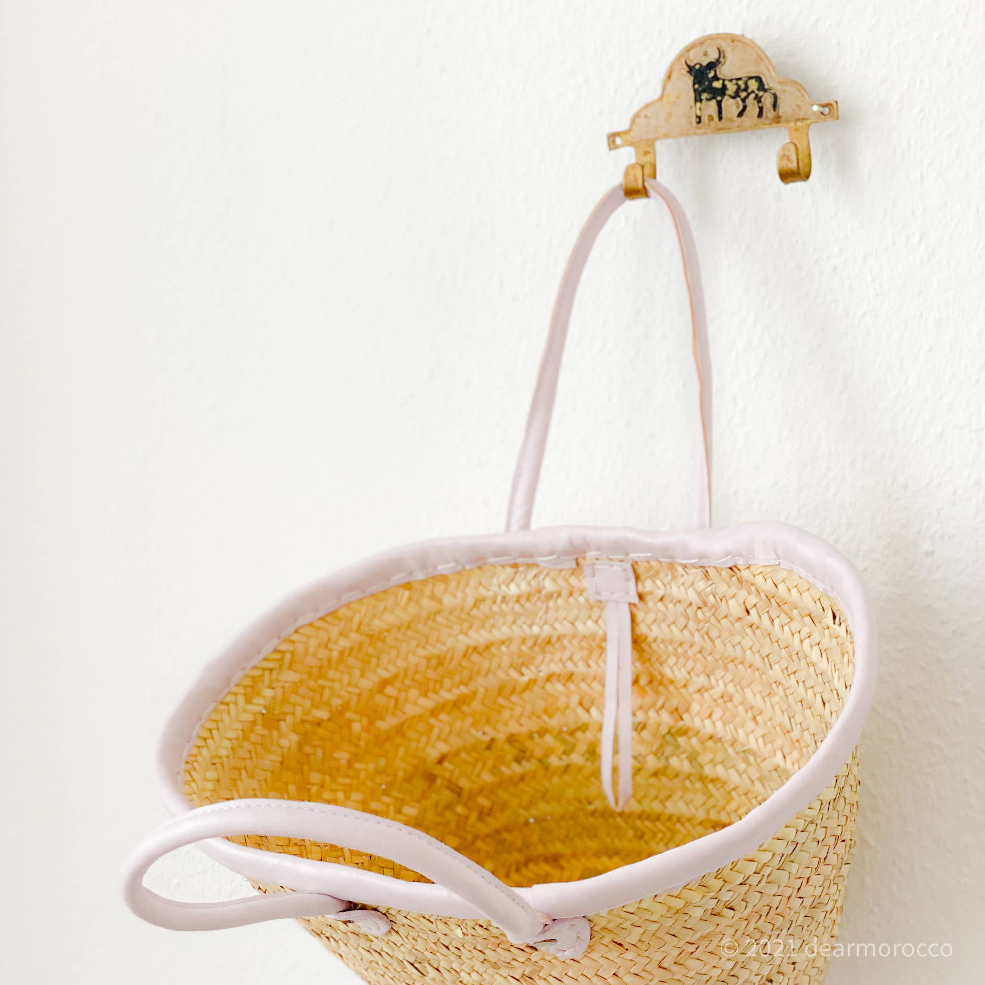 dear Morocco - Wholesale Beach Bag - French market basket // Moroccan /  with long leather handle10