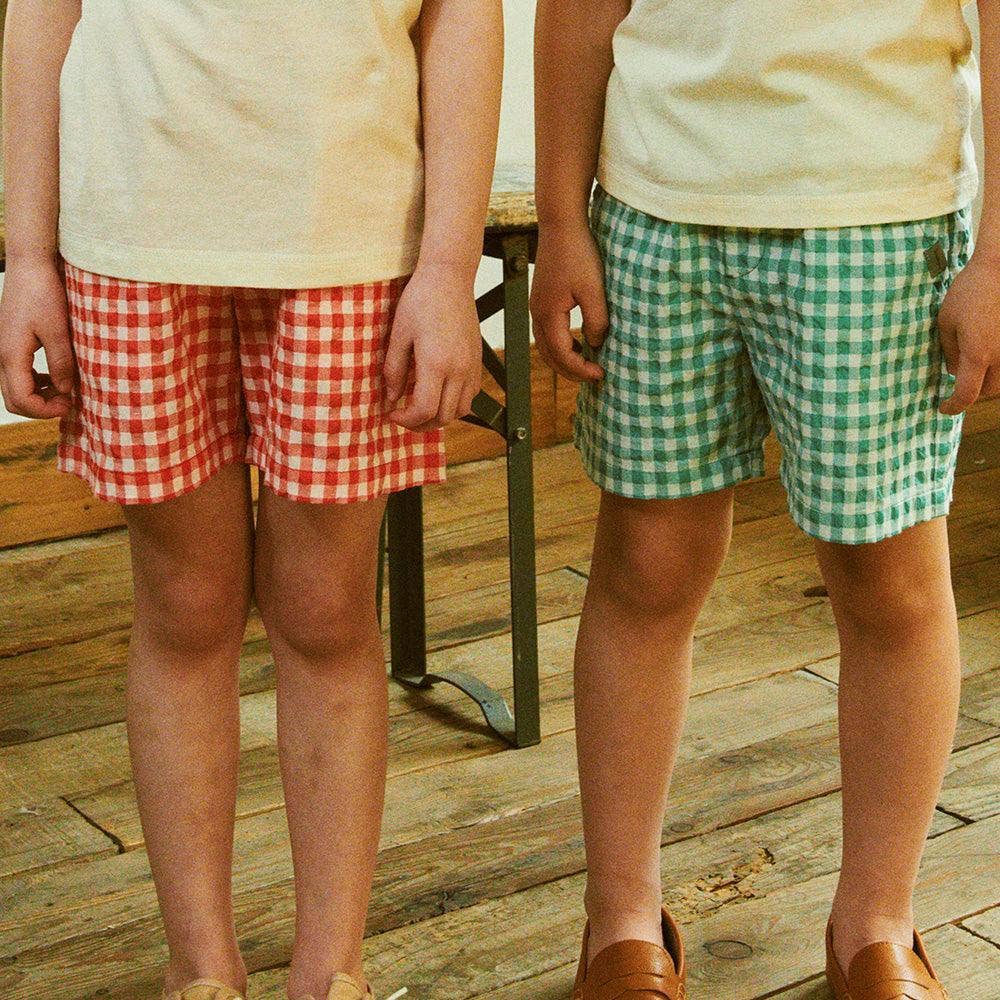 ToTo Heros - Wholesale Shorts - Kids - Gingham Check Pull-On Summer Shorts5
