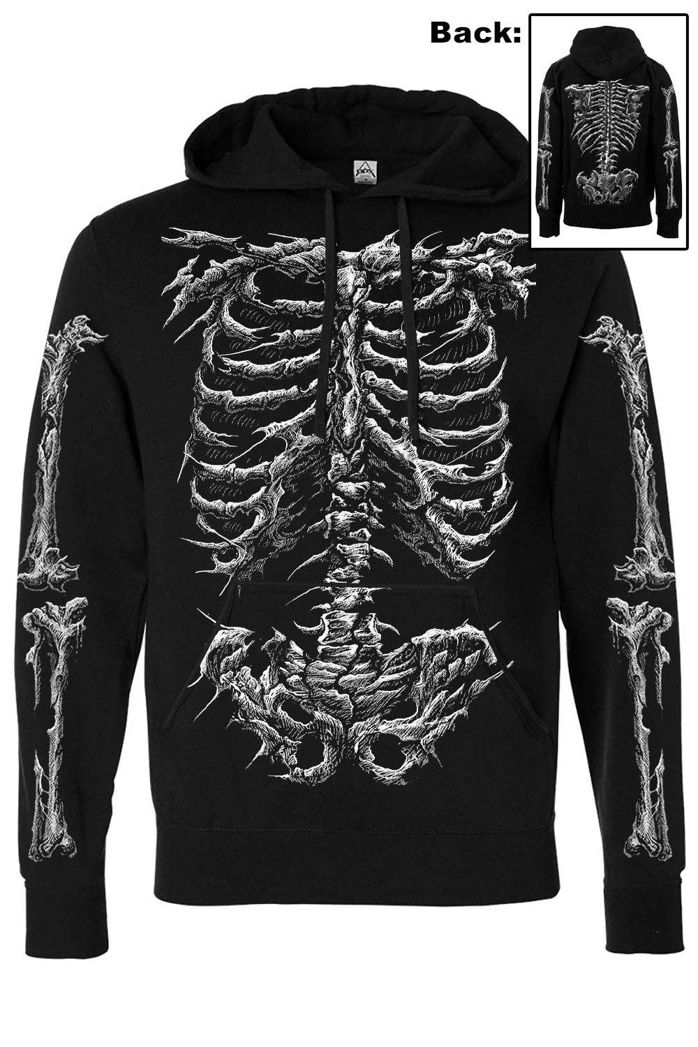 vampirefreaks - Wholesale Hoodie - Unisex - Dead Inside Skeleton Hoodie1