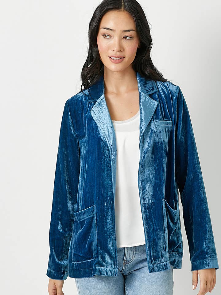 Chaqueta abierta de terciopelo 60256 para venta al por mayor de Mystree