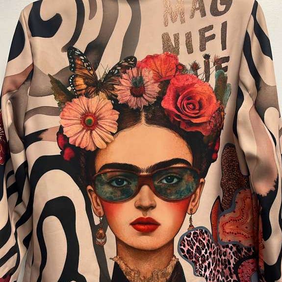 LUFR3 One Size Italian Pop Art "FRIDA" Print Blazer LOOWIE for wholesale by LOOWIE