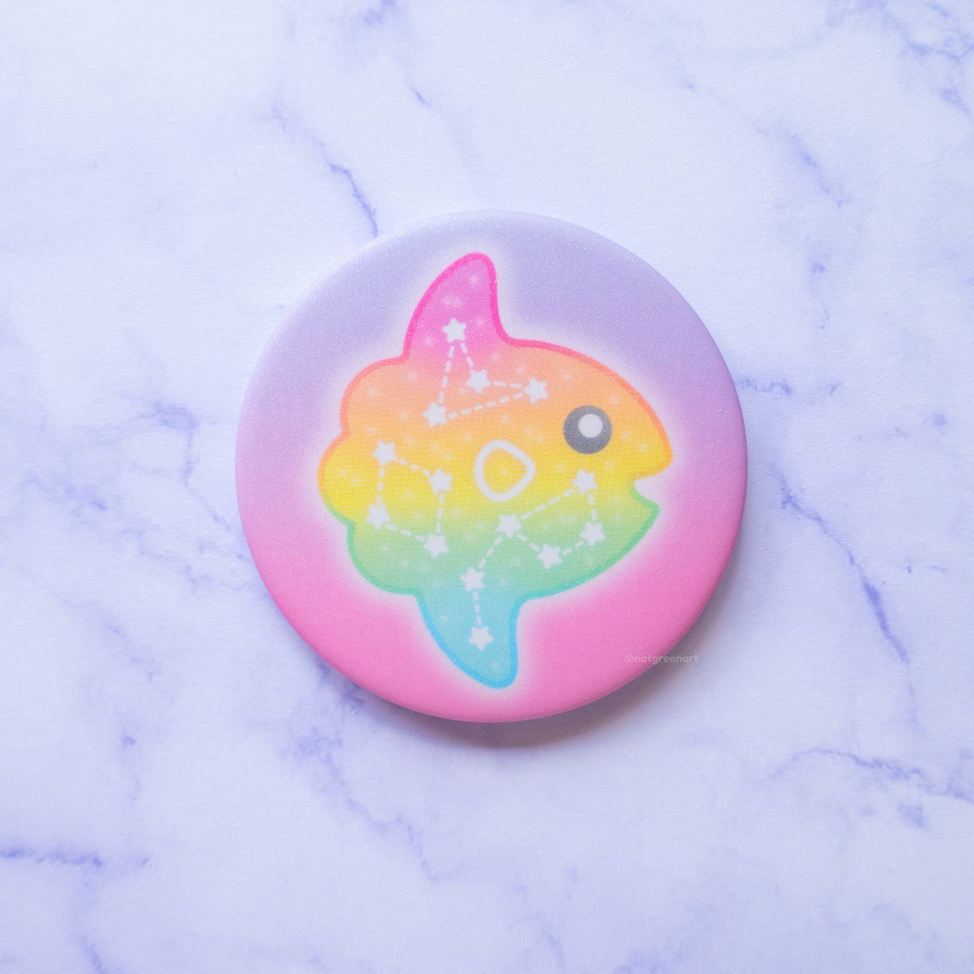 NatGreenArt - Wholesale Compact Mirror - Rainbow Sunfish Sparkly Pocket Mirror1