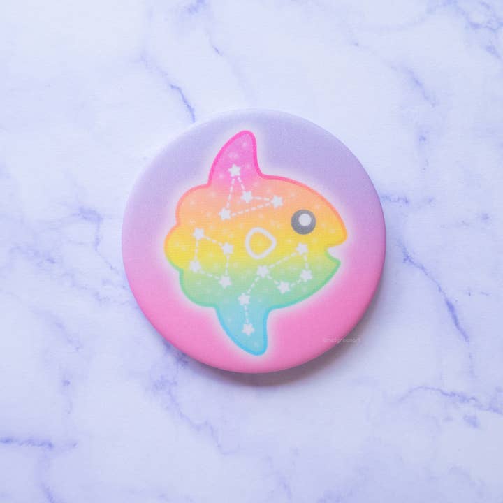 NatGreenArt - Wholesale Compact Mirror - Rainbow Sunfish Sparkly Pocket Mirror1