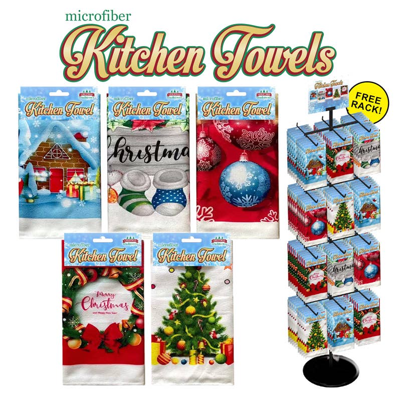 Deluxe Import Trading - Wholesale Christmas Decoration - 300pc Kitchen Towels Christmas Display0